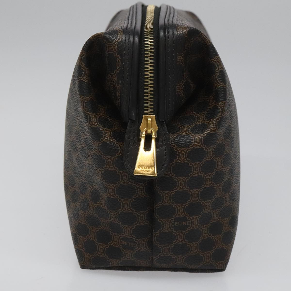 Celine Macadam Pochette Canvas and Leather, BLACK, CANVAS, Clutche & pouche