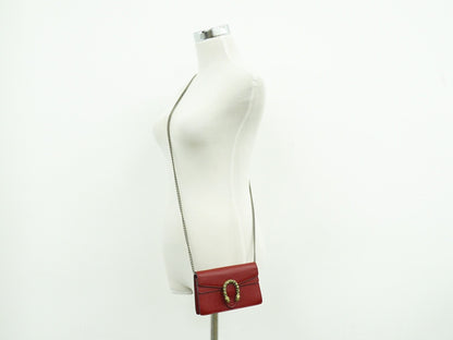 Gucci Dionysus Bag Leather, RED, LEATHER, Crossbody bag