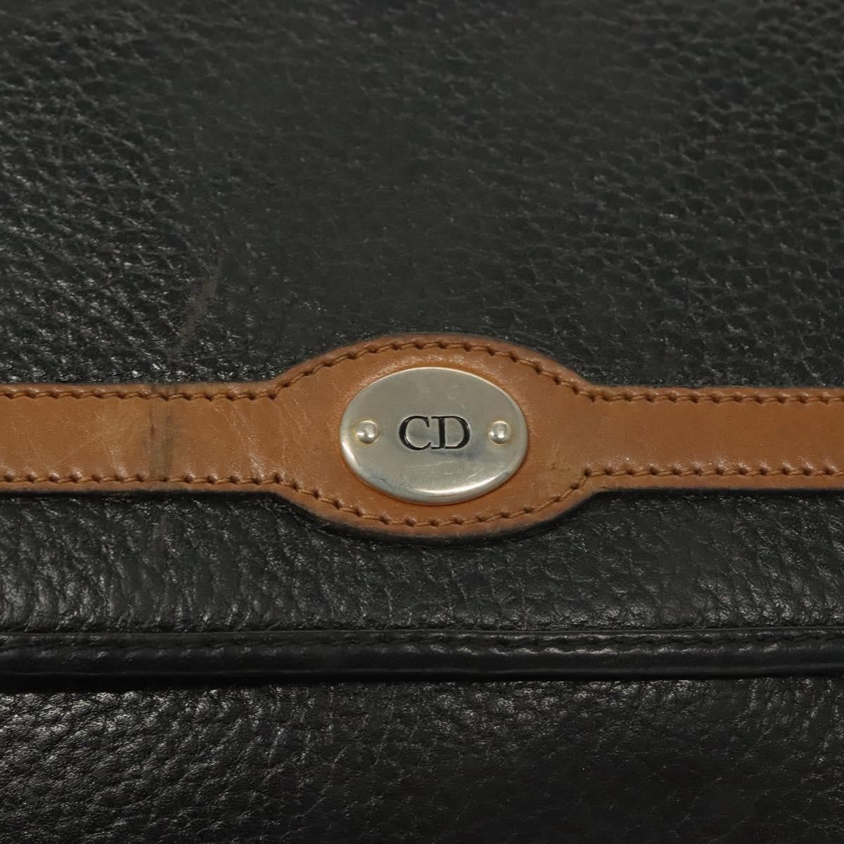 Christian Dior Vintage Trotter Crossbody Bag Leather, BLACK, LEATHER, Clutche & pouche