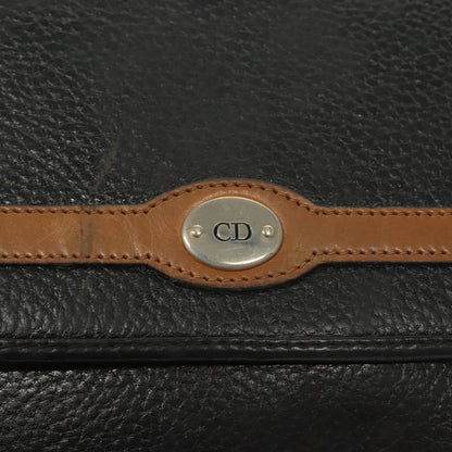 Christian Dior Vintage Trotter Crossbody Bag Leather, BLACK, LEATHER, Clutche & pouche