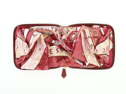 Hermes Silky Pop Tote Printed Silk, BURGUNDY, SILK, Tote bag