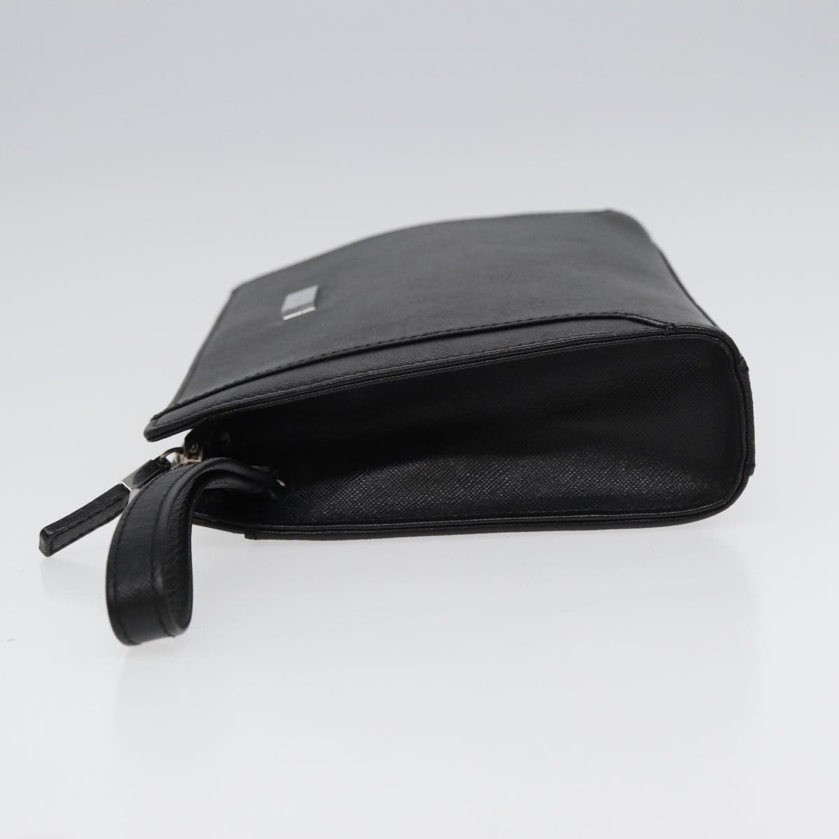 Burberry Zip Pouch Leather, BLACK, LEATHER, Clutche & pouche