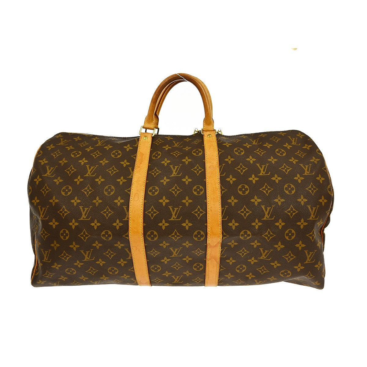 Louis Vuitton Keepall Bag Monogram Canvas, BROWN, CANVAS, Travel bag