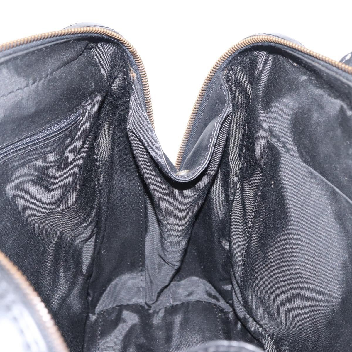 Chanel Surpique Zip Around Satchel Quilted Leather, BLACK, LEATHER, Handbag