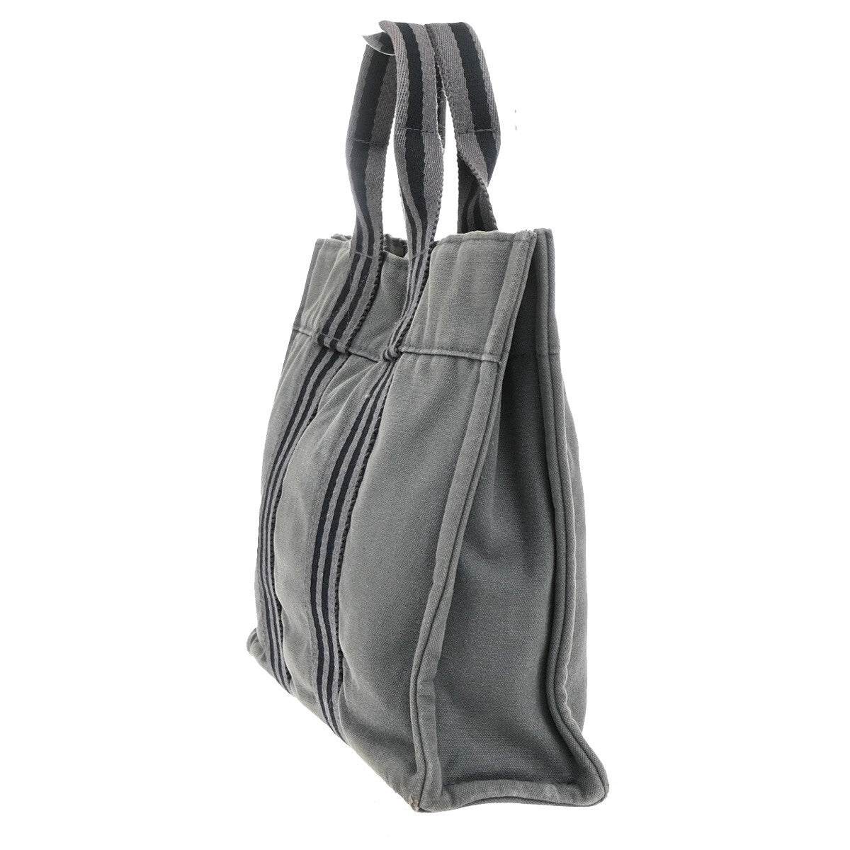 Hermes Fourre Tout Tote Canvas, GRAY, CANVAS, Tote bag