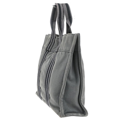 Hermes Fourre Tout Tote Canvas, GRAY, CANVAS, Tote bag