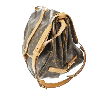 Louis Vuitton Saumur Handbag Monogram Canvas, BROWN, CANVAS, Shoulder bag