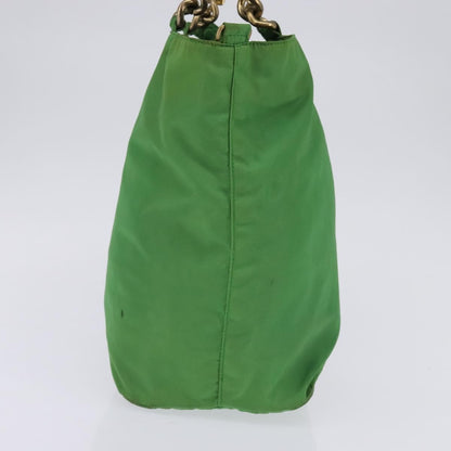 Prada Metal Handles Tote Tessuto, GREEN, NYLON, Tote bag
