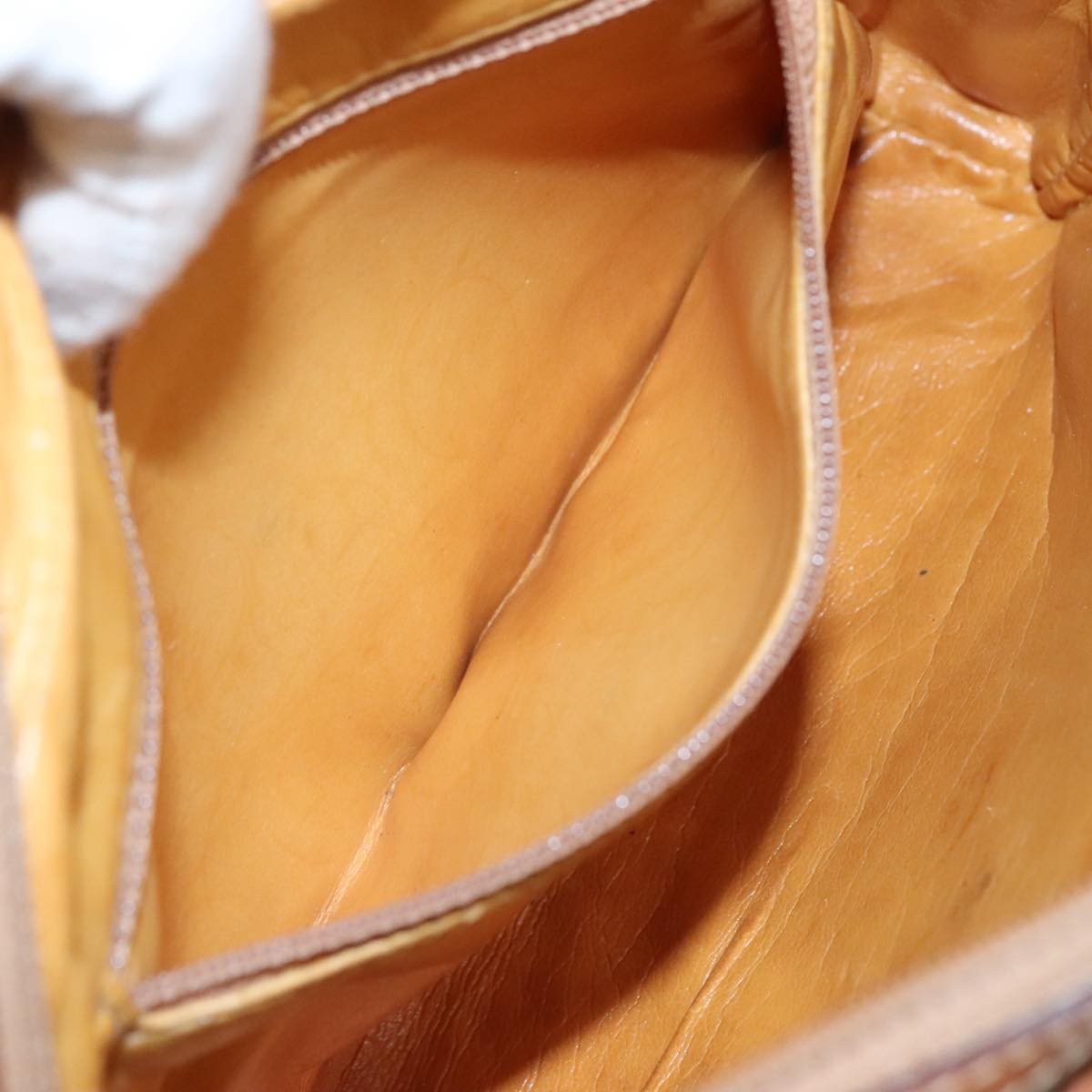 Celine Macadam Shoulder Bag Leather, BEIGE, LEATHER, Shoulder bag