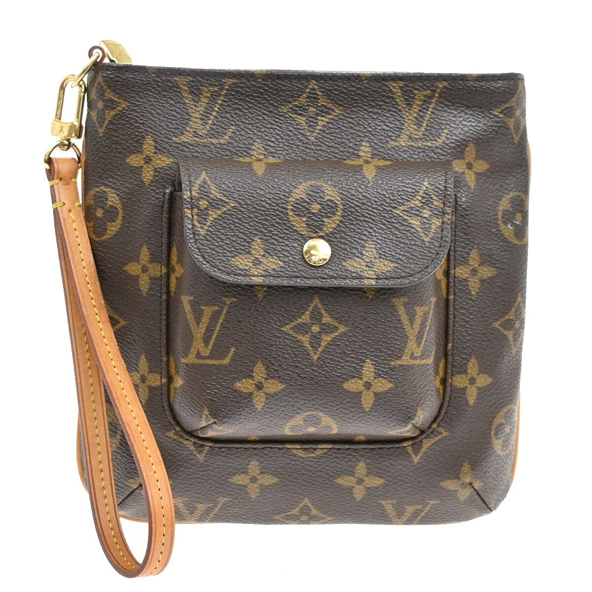Louis Vuitton Partition Wristlet Clutch Monogram Canvas, BROWN, CANVAS, Clutche & pouche