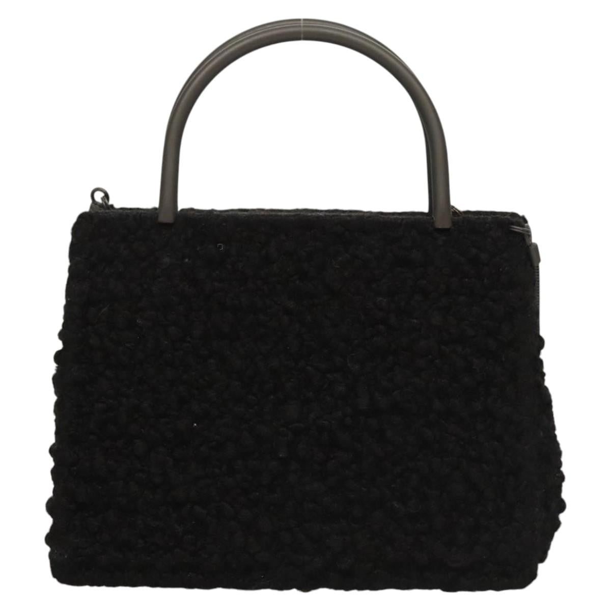 Salvatore Ferragamo Gancini handbag Wool, BLACK, WOOL, Handbag