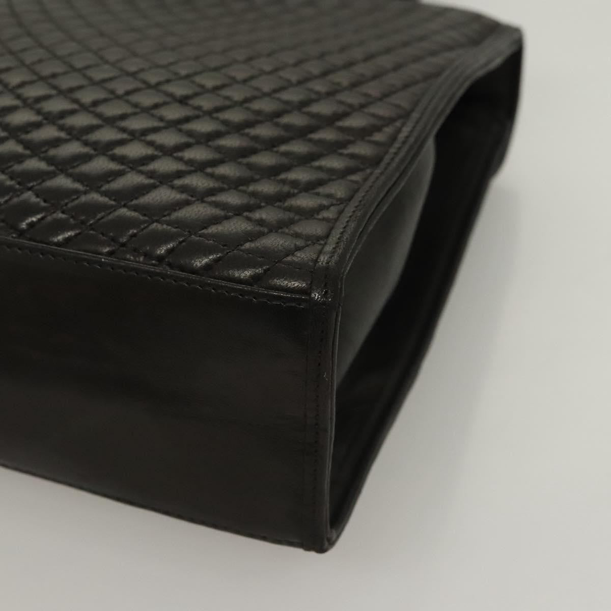 Bally Vintage Handbag Quilted Leather, BLACK, LEATHER, Handbag