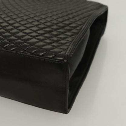 Bally Vintage Handbag Quilted Leather, BLACK, LEATHER, Handbag