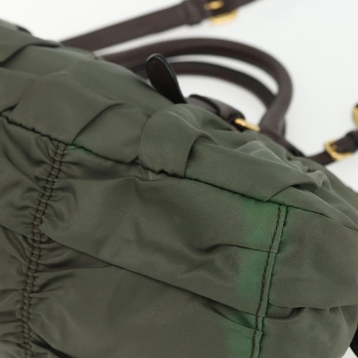 Prada Gaufre Convertible Satchel Tessuto, KHAKI, NYLON, Handbag