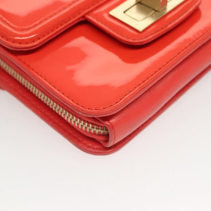 Chanel Reissue 2.55 Square Zip Around Card Holder Wallet Quilted Aged Calfskin, ORANGE, PATENT_LEATHER, Wallets