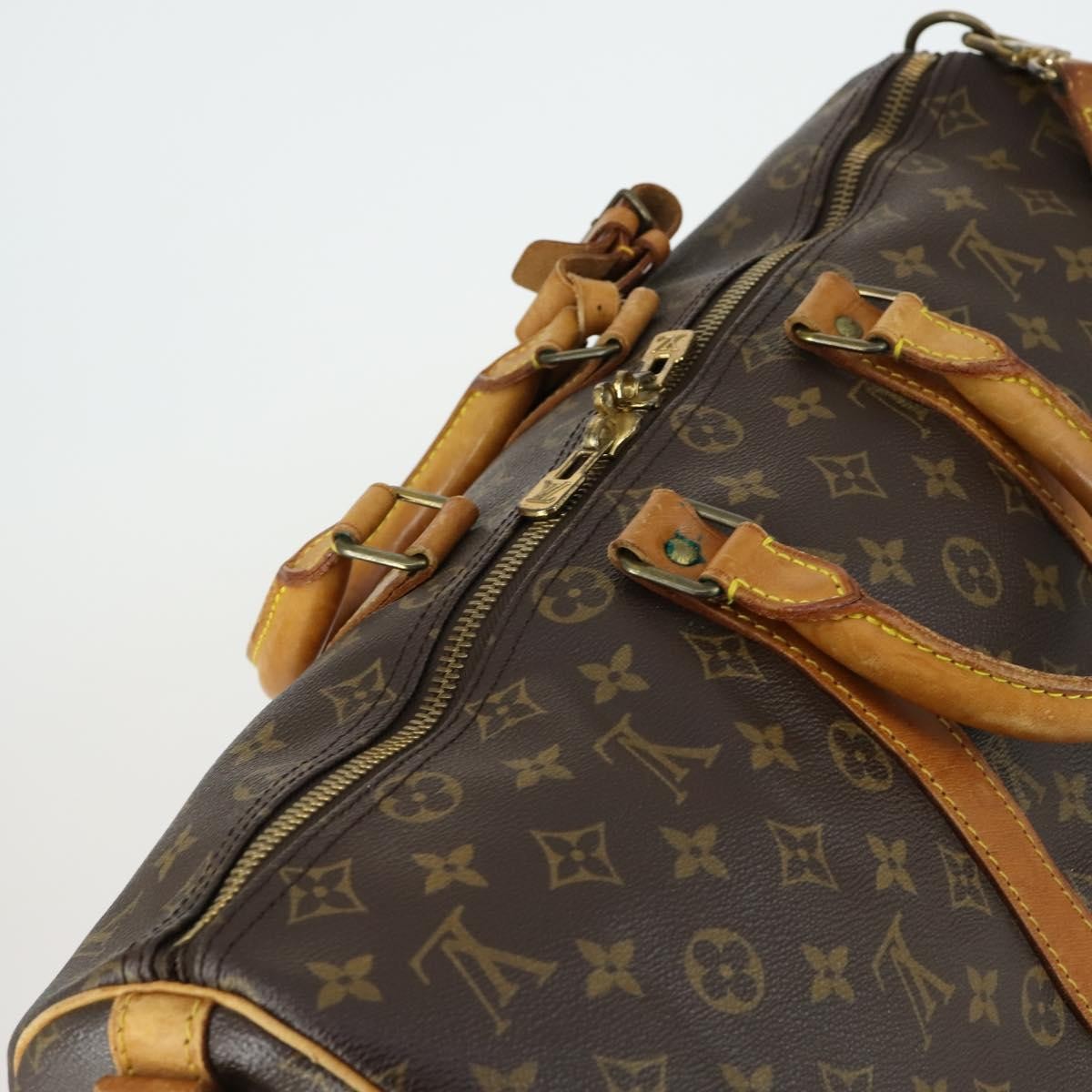 Louis Vuitton Keepall Bandouliere Bag Monogram Canvas, BROWN, CANVAS, Travel bag