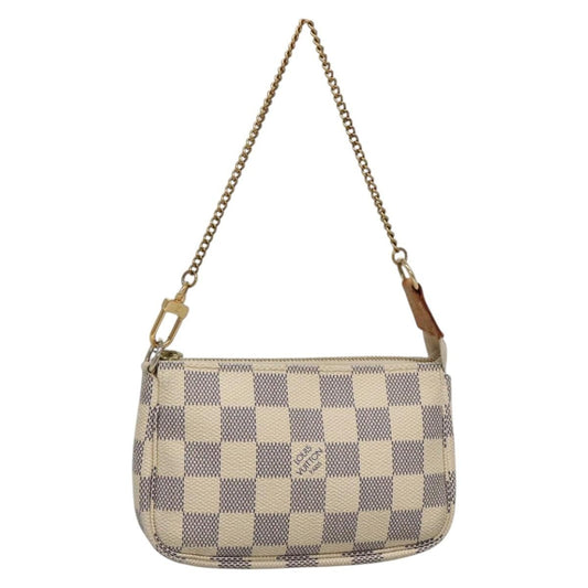 Louis Vuitton Pochette Accessoires Damier, WHITE, CANVAS, Clutche & pouche