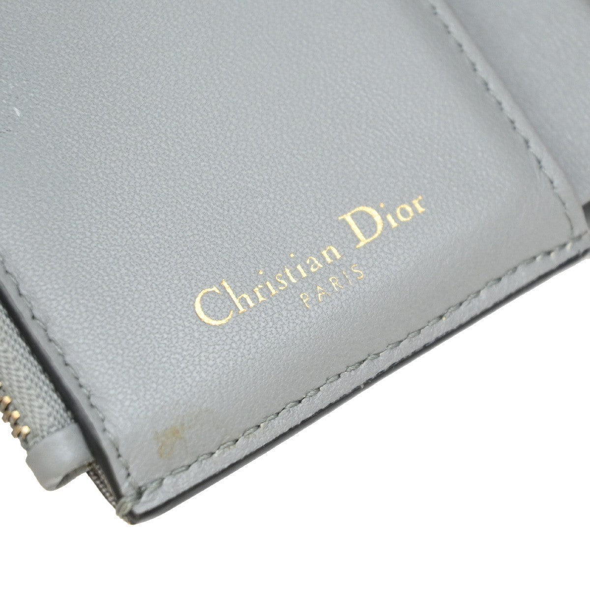 Christian Dior Saddle Trifold Flap Wallet Leather, BLUE, LEATHER, Wallets