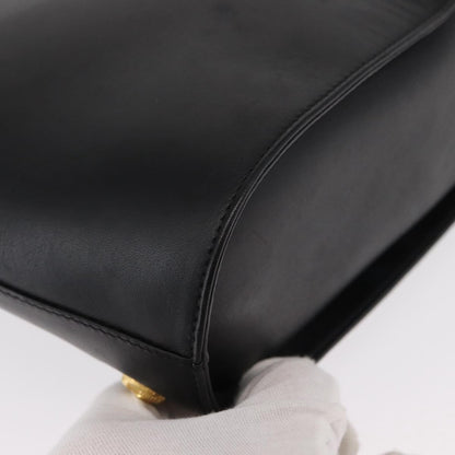 Salvatore Ferragamo Vintage Handbag Leather, BLACK, LEATHER, Handbag