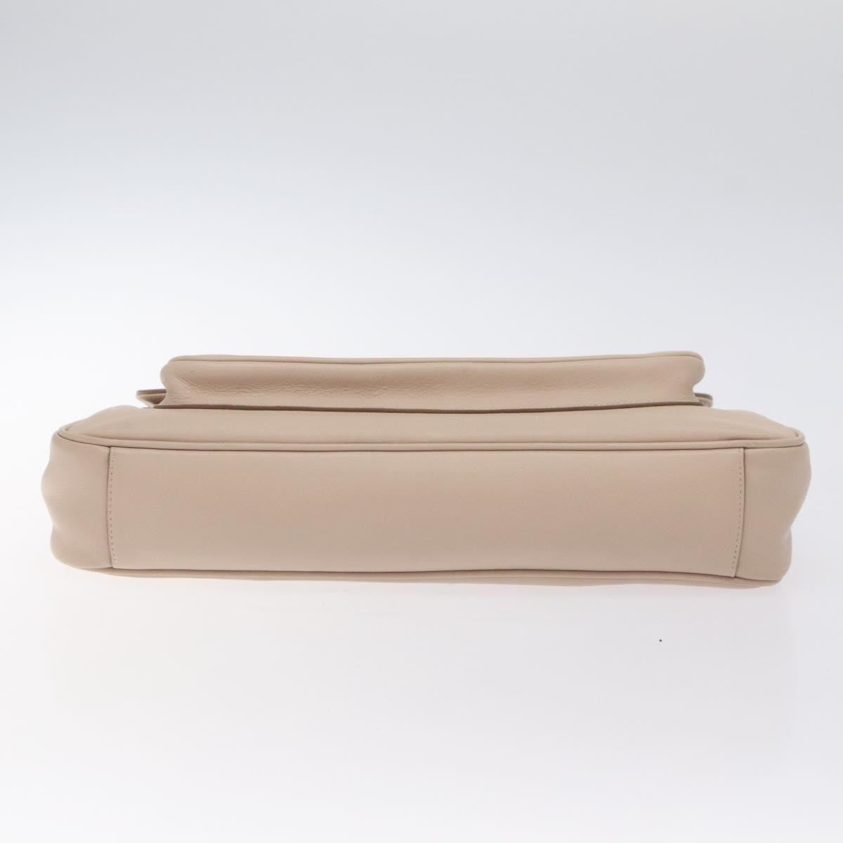 Salvatore Ferragamo Gancini Shoulder Bag Leather, BEIGE, LEATHER, Shoulder bag