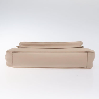 Salvatore Ferragamo Gancini Shoulder Bag Leather, BEIGE, LEATHER, Shoulder bag