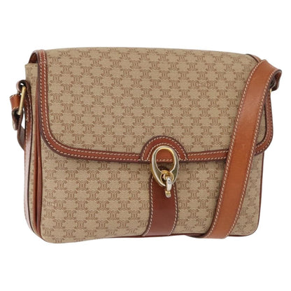 Celine Macadam Shoulder Bag PVC Leather, BEIGE, PVC, Shoulder bag