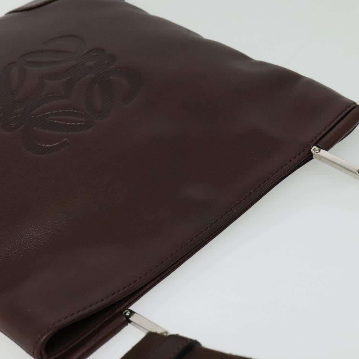 Loewe Anagram Shoulder Bag Leather, BROWN, LEATHER, Shoulder bag