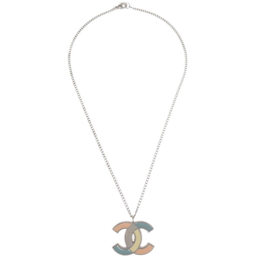 Chanel CC Pendant Necklace Metal, SILVER, SILVER_PLATED, Necklace