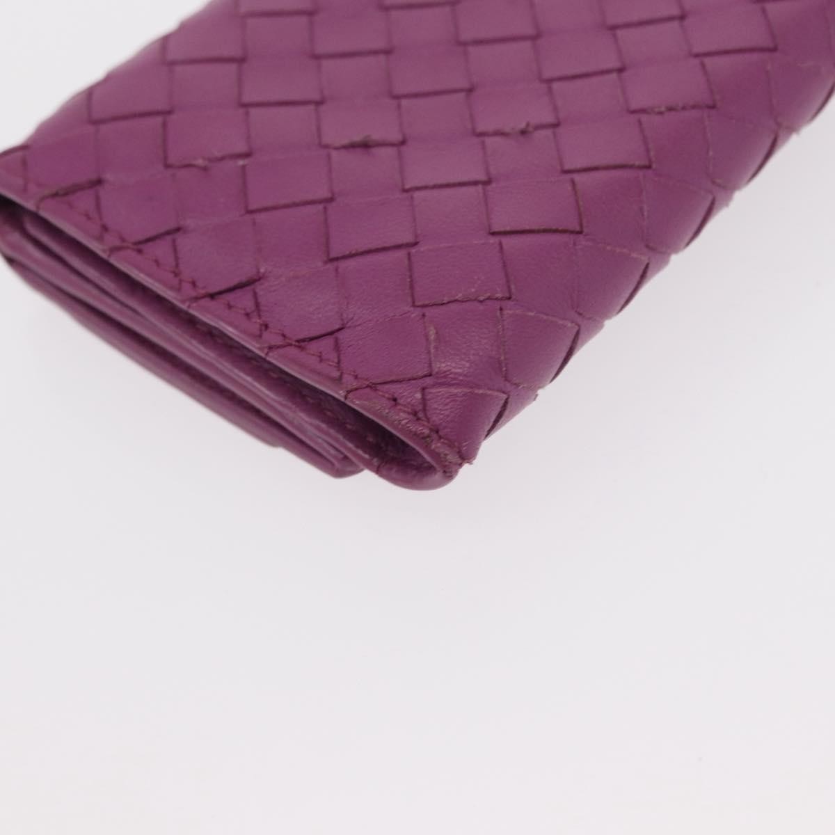 Bottega Veneta Trifold Wallet Intrecciato Leather, PURPLE, LEATHER, Wallets