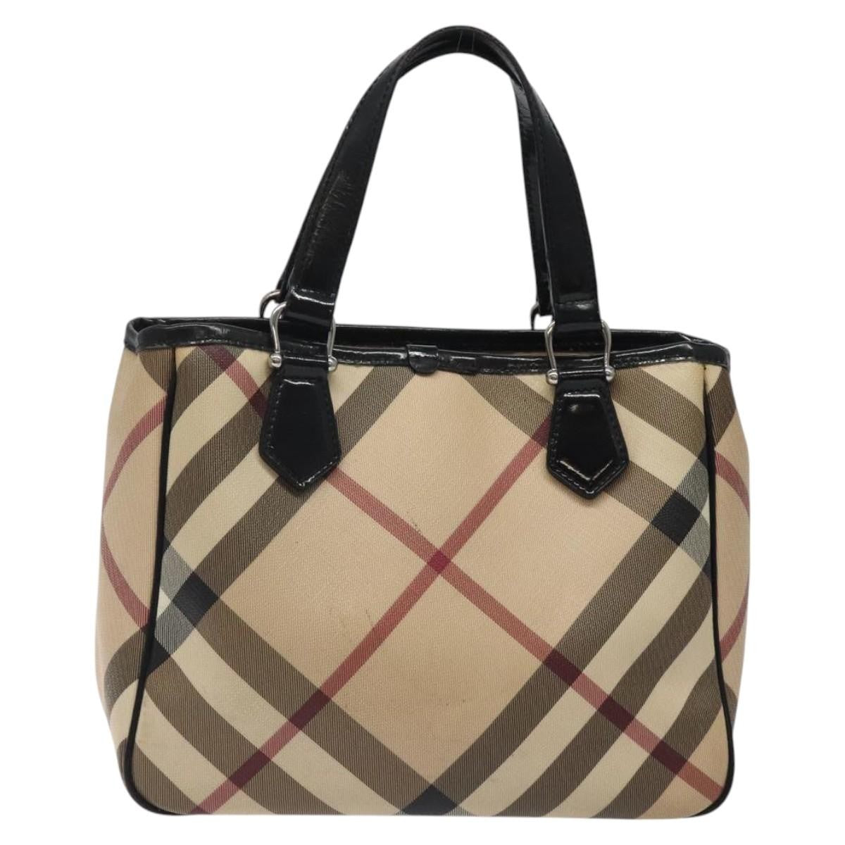 Burberry Nova Check Handbag Nova Check Canvas, BEIGE, CANVAS, Handbag