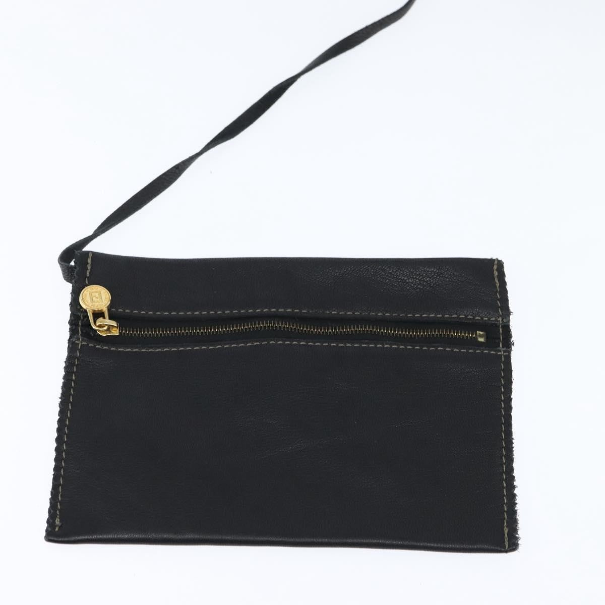 Fendi Logo Flap Drawstring Backpack Leather, BLACK, LEATHER, Backpack