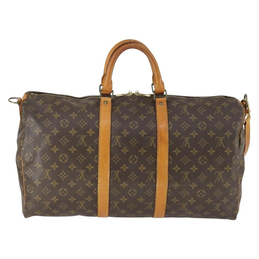 Louis Vuitton Keepall Bandouliere Bag Monogram Canvas, BROWN, CANVAS, Travel bag