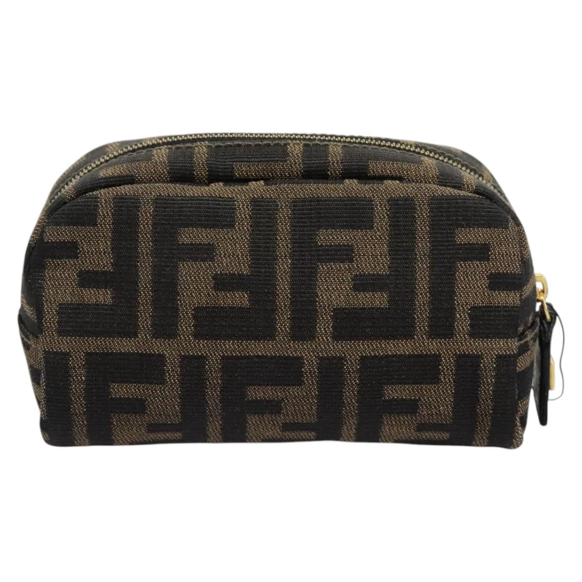 Fendi Vintage Toiletry Pouch Zucca Canvas, BROWN, CANVAS, Clutche & pouche