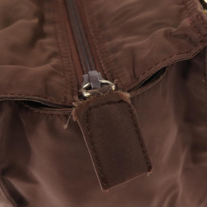 Prada Metal Handles Tote Tessuto, BROWN, NYLON, Handbag