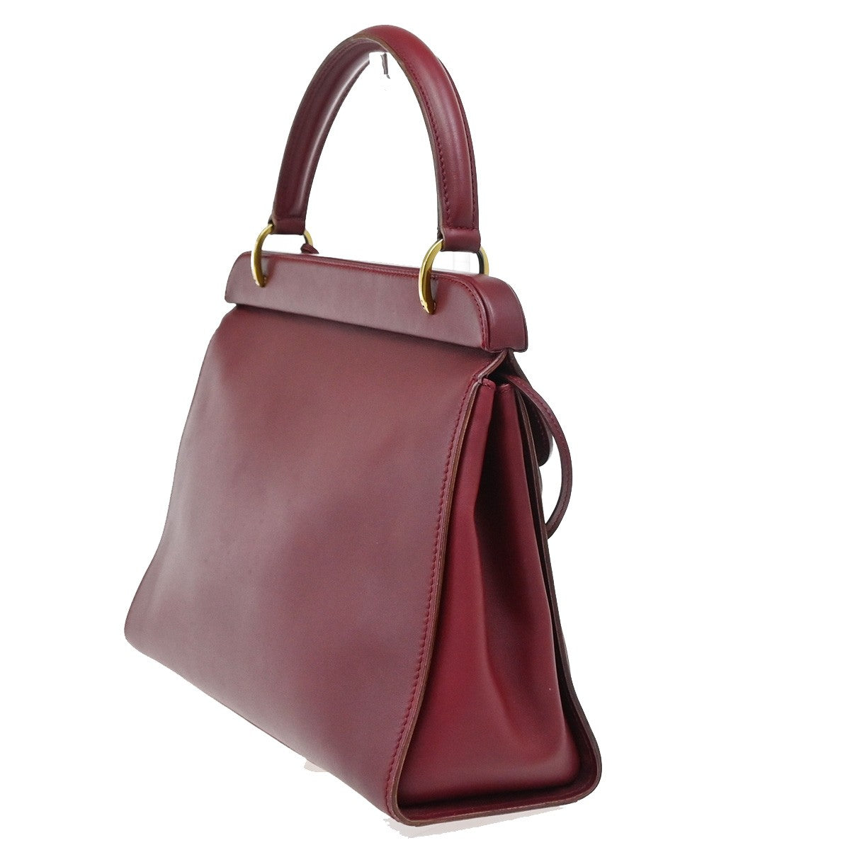 Gucci Belt Buckle Top Handle Bag Leather, RED, LEATHER, Handbag