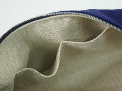 Hermes Bride à Brac Wool, NAVY, CANVAS, Handbag