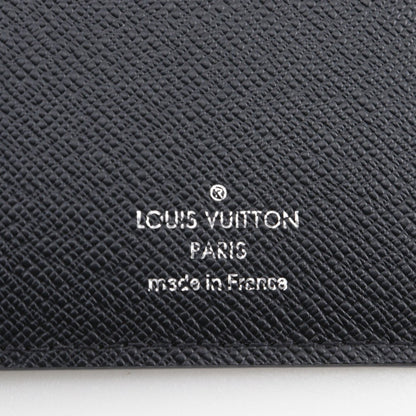 Louis Vuitton Brazza Long Bifold wallet Taiga Leather, BLACK, LEATHER, Wallets