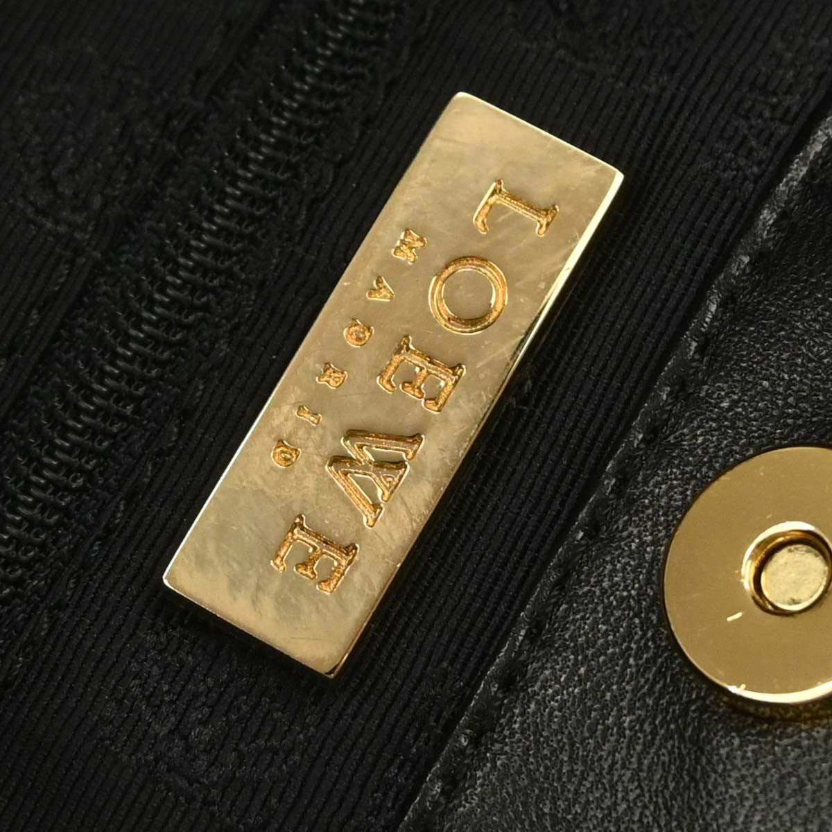 Loewe Vintage Anagram Tote Leather, BLACK, LEATHER, Tote bag