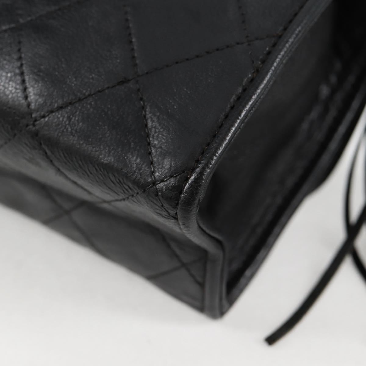 Chanel Vintage Tassel Flap Bag Leather, BLACK, LEATHER, Handbag