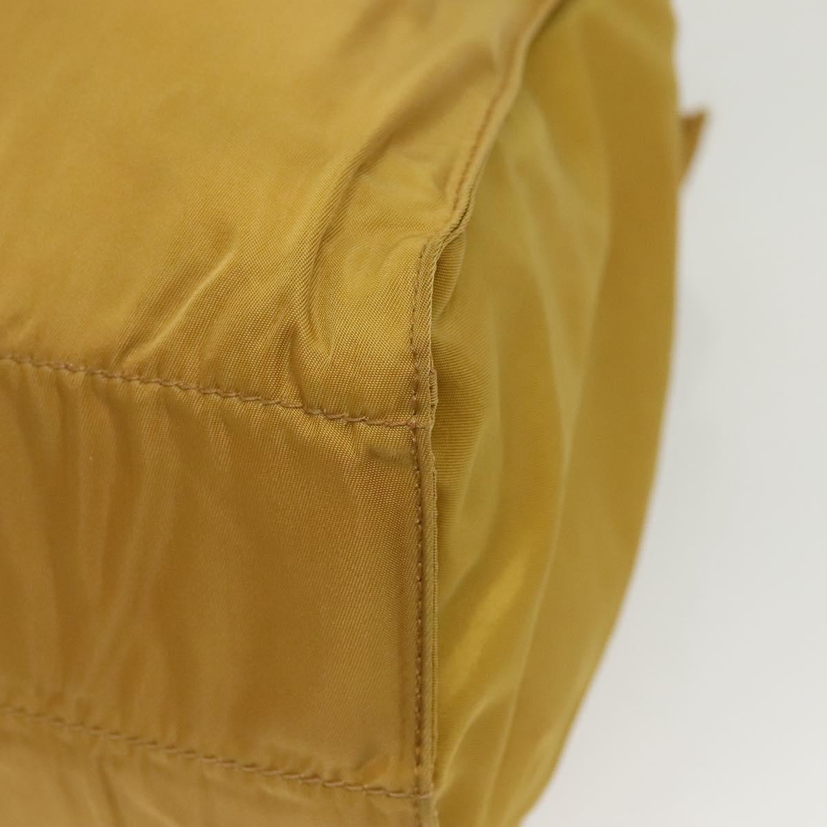 Prada Metal Handles Tote Tessuto, YELLOW, NYLON, Tote bag
