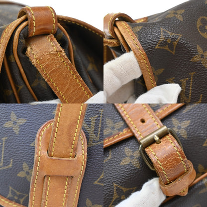 Louis Vuitton Saumur Handbag Monogram Canvas, BROWN, CANVAS, Shoulder bag