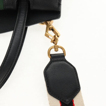 Gucci Totem Top Handle Bag Leather, BLACK, LEATHER, Handbag