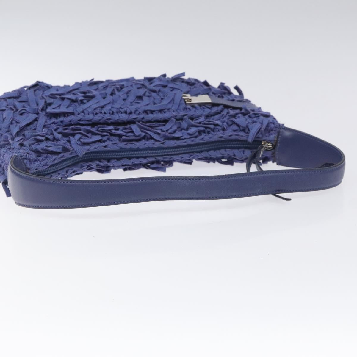 Salvatore Ferragamo Gancini Shoulder Bag Canvas, BLUE, CANVAS, Shoulder bag