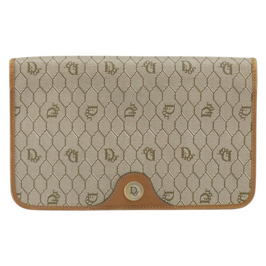 Christian Dior Vintage honeycomb clutch Canvas, BEIGE, CANVAS, Clutche & pouche