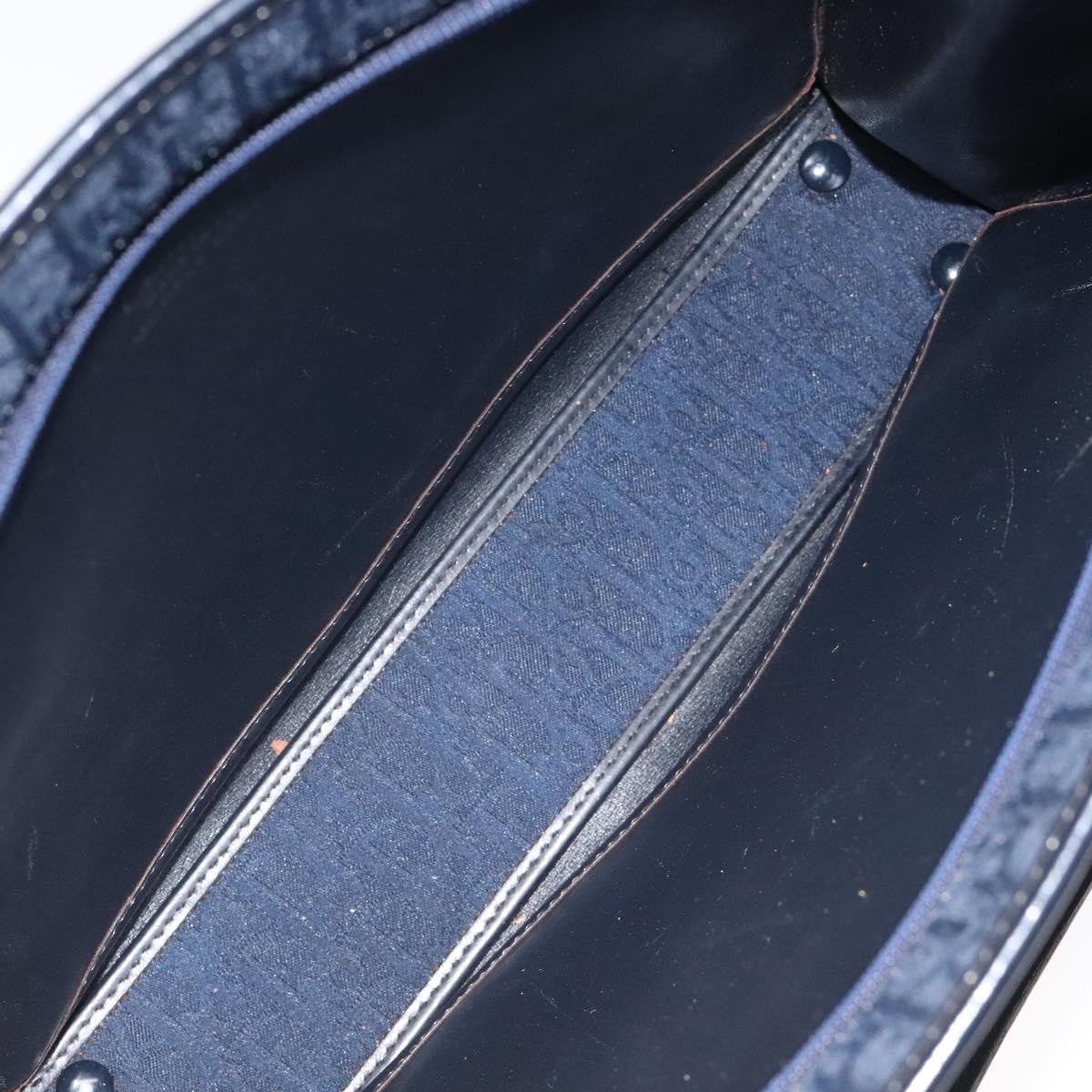 Christian Dior Vintage Trotter Handbag Canvas, NAVY, CANVAS, Handbag