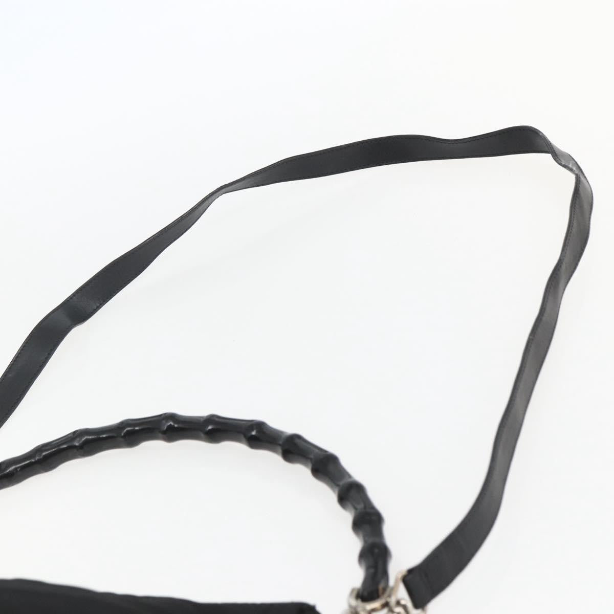 Gucci Vintage Bamboo Shoulder Bag Nylon, BLACK, NYLON, Shoulder bag
