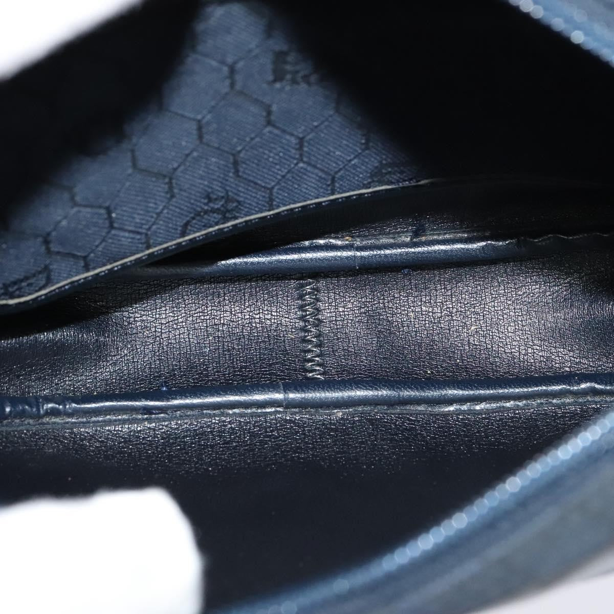 Christian Dior Vintage Honeycomb Shoulder Bag Canvas, NAVY, CANVAS, Shoulder bag