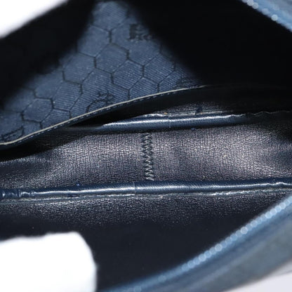Christian Dior Vintage Honeycomb Shoulder Bag Canvas, NAVY, CANVAS, Shoulder bag