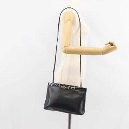 Salvatore Ferragamo Vintage Shoulder Bag Leather, BLACK, LEATHER, Shoulder bag