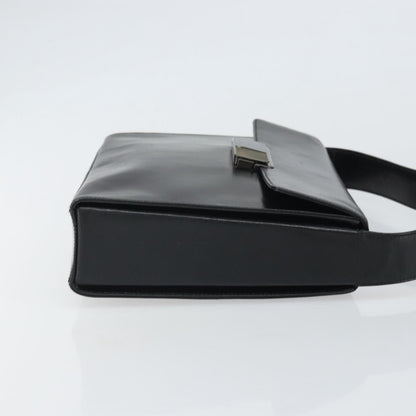 Prada Vintage Flap Shoulder Bag Leather, Black, Leather, Shoulder Bag